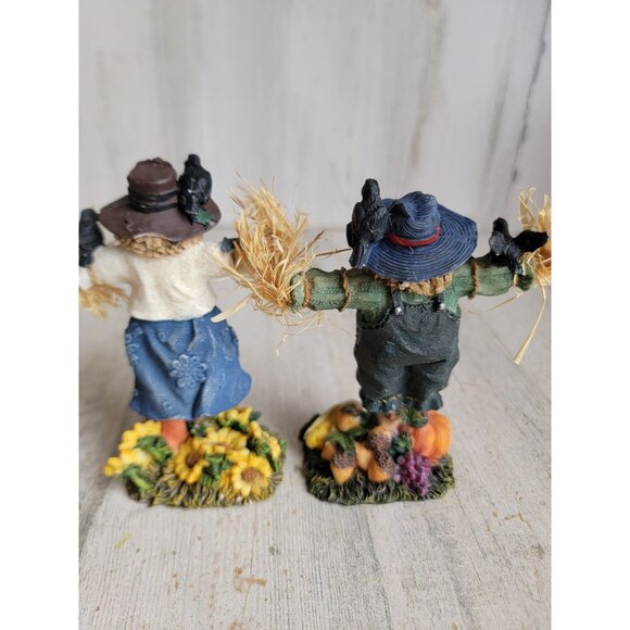 Vintage scarecrow ceramic fall farm Halloween set figure - Picture 9 of 10